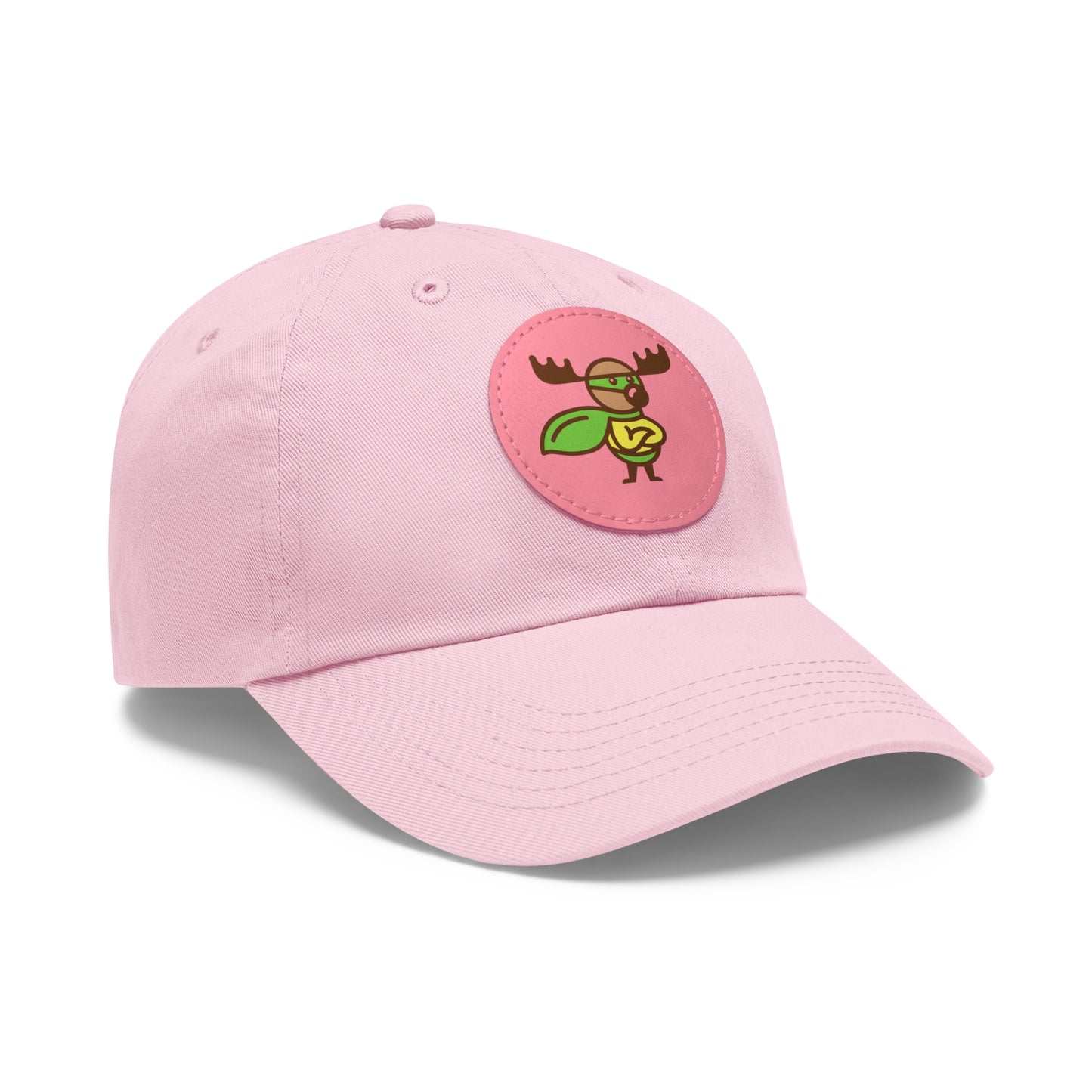 Dad Hat with Leather Patch (Round)