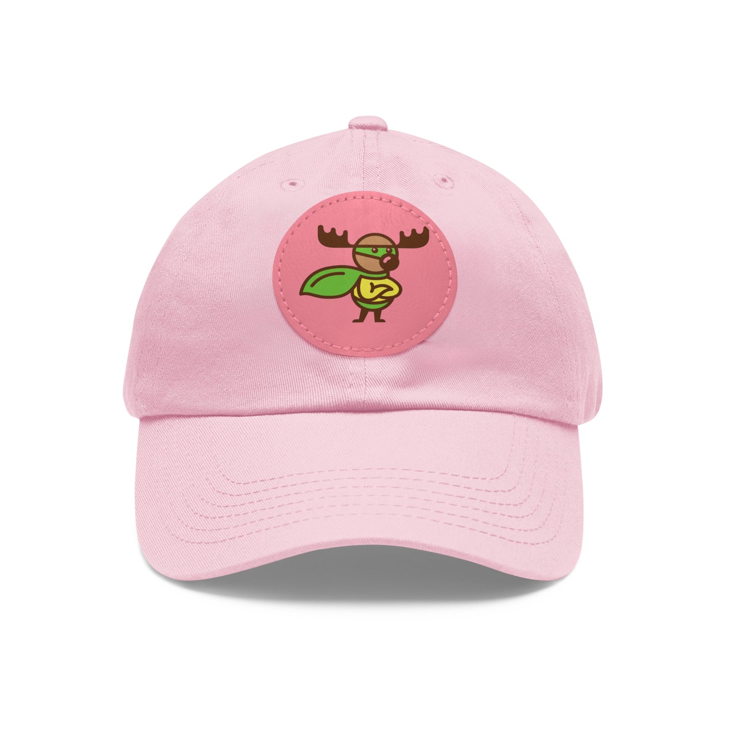 Dad Hat with Leather Patch (Round)