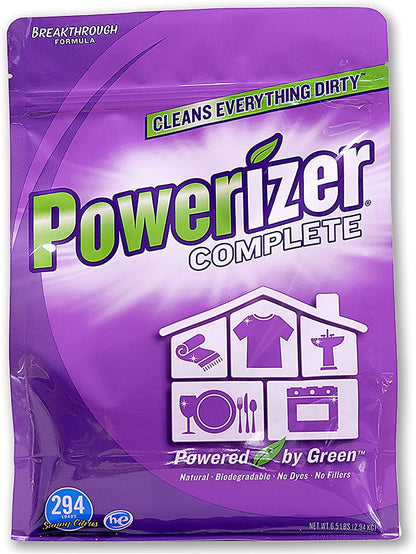 Complete Laundry Powder Detergent & Multipurpose Cleaner | 6.5 Lb Detergent Powder | 294 Scoops | Plant-Based Concentrated Laundry Soap & Dishwasher Detergent Powder