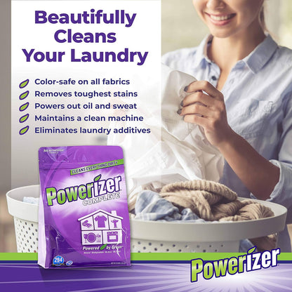 Complete Laundry Powder Detergent & Multipurpose Cleaner | 6.5 Lb Detergent Powder | 294 Scoops | Plant-Based Concentrated Laundry Soap & Dishwasher Detergent Powder